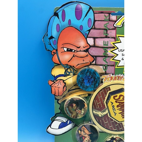 Vintage 1990s TNT & the Kaps Slamopolis Pog Cap Game Set - Sealed On Card - Picture 4 of 5
